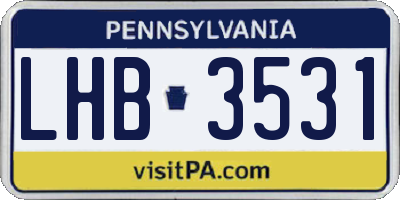 PA license plate LHB3531