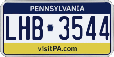 PA license plate LHB3544