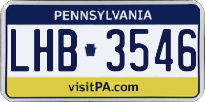 PA license plate LHB3546