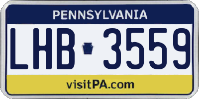 PA license plate LHB3559