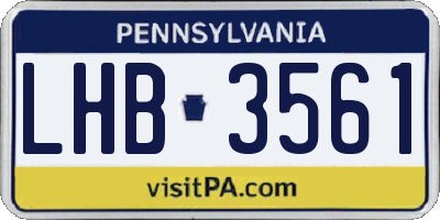 PA license plate LHB3561