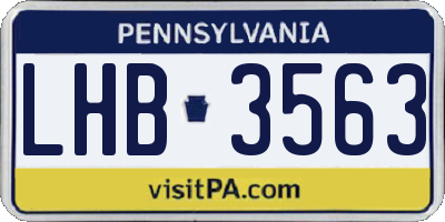 PA license plate LHB3563