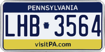 PA license plate LHB3564