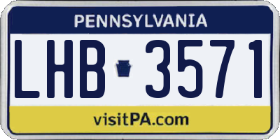 PA license plate LHB3571