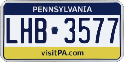 PA license plate LHB3577