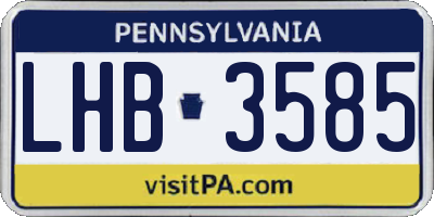 PA license plate LHB3585