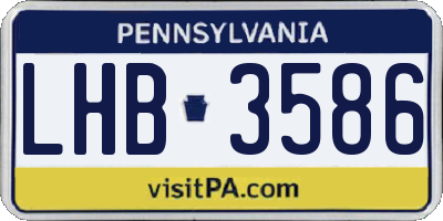 PA license plate LHB3586