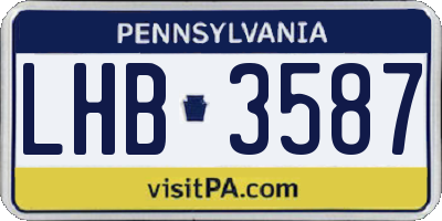 PA license plate LHB3587