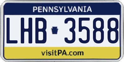 PA license plate LHB3588