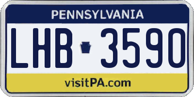 PA license plate LHB3590