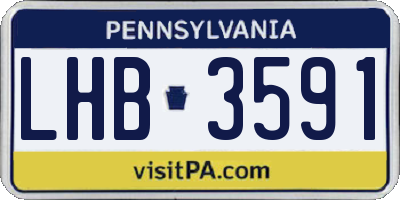 PA license plate LHB3591