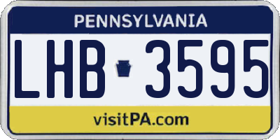 PA license plate LHB3595