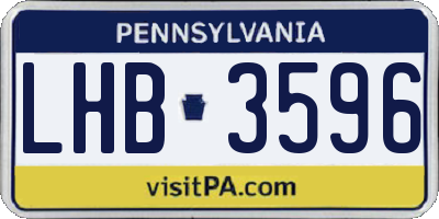 PA license plate LHB3596