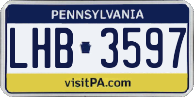 PA license plate LHB3597