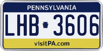 PA license plate LHB3606