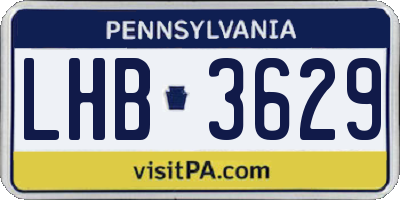 PA license plate LHB3629