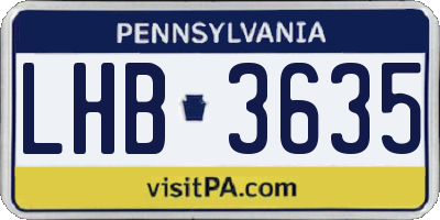 PA license plate LHB3635