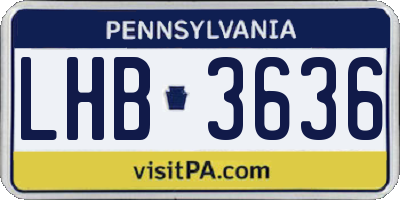 PA license plate LHB3636