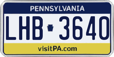 PA license plate LHB3640