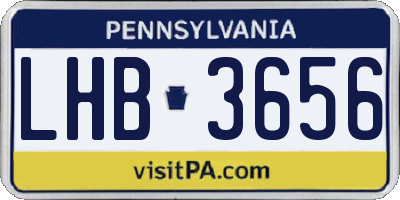 PA license plate LHB3656