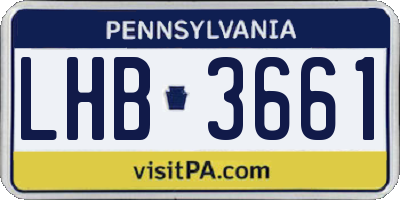 PA license plate LHB3661