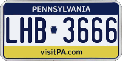 PA license plate LHB3666