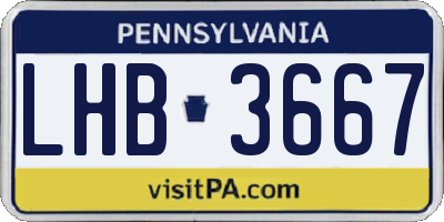 PA license plate LHB3667