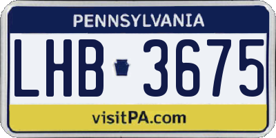 PA license plate LHB3675