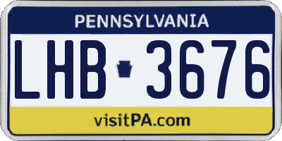 PA license plate LHB3676