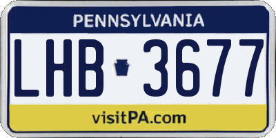 PA license plate LHB3677