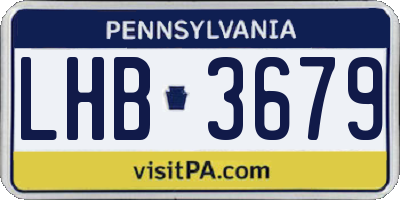 PA license plate LHB3679