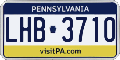 PA license plate LHB3710
