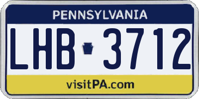 PA license plate LHB3712