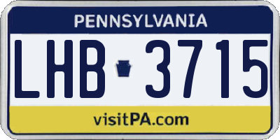 PA license plate LHB3715
