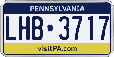 PA license plate LHB3717