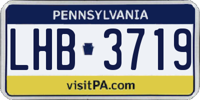 PA license plate LHB3719