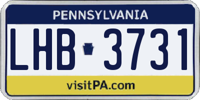 PA license plate LHB3731