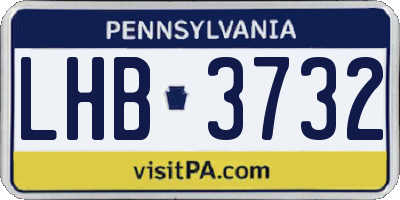 PA license plate LHB3732