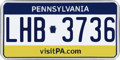 PA license plate LHB3736