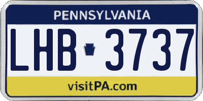 PA license plate LHB3737