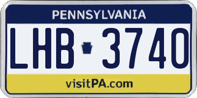 PA license plate LHB3740
