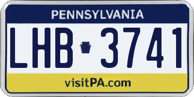 PA license plate LHB3741