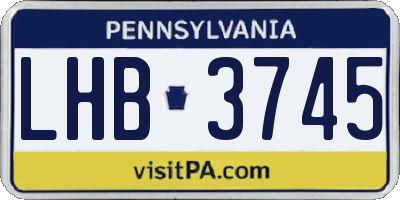 PA license plate LHB3745