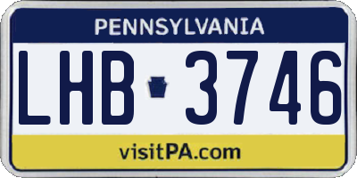 PA license plate LHB3746