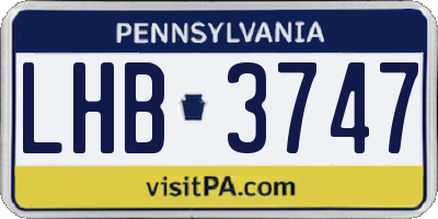 PA license plate LHB3747