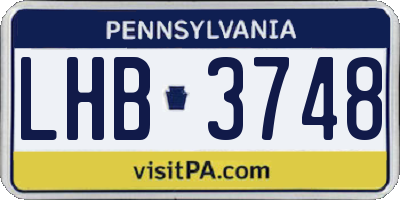 PA license plate LHB3748