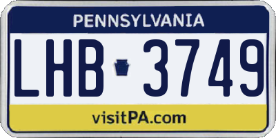 PA license plate LHB3749