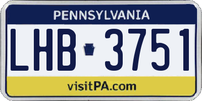 PA license plate LHB3751