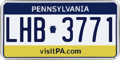 PA license plate LHB3771