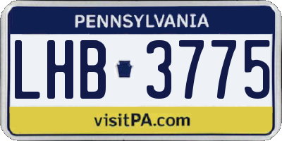 PA license plate LHB3775